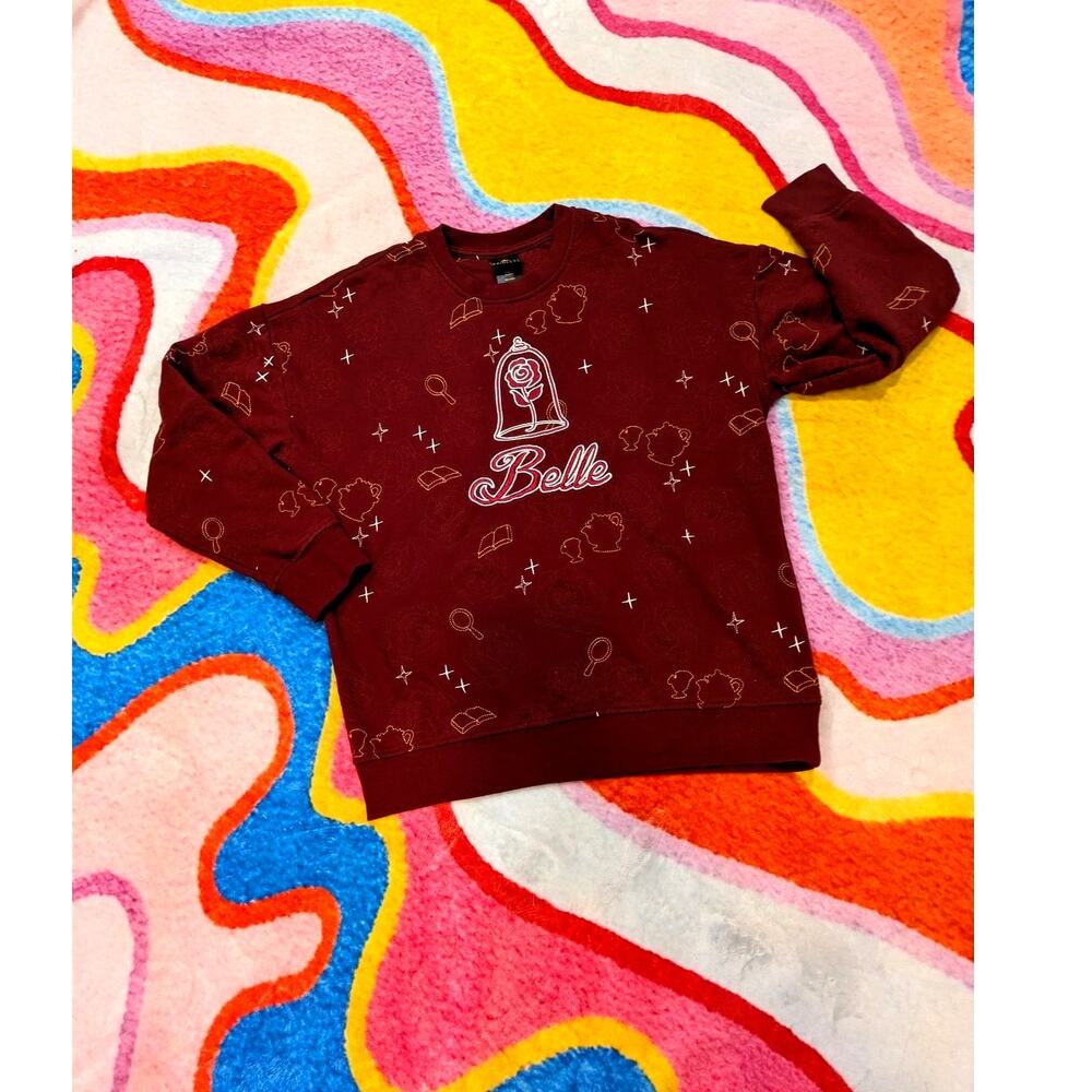 Disney Beauty And The Beast Belle Embroidered Sweatshirt Size M